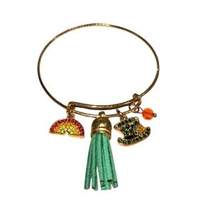 St. Patrick’s Day Bangle Bracelet With Charms
